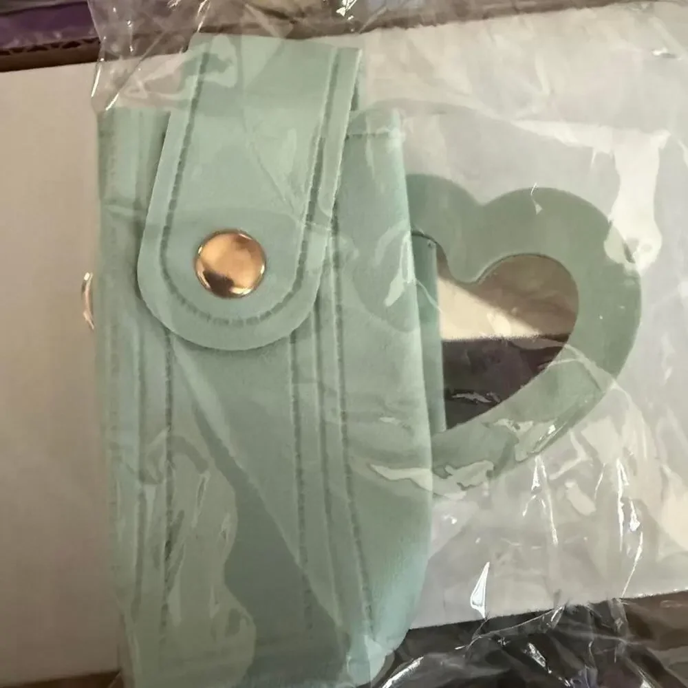 Mint color heart shaped mirror and